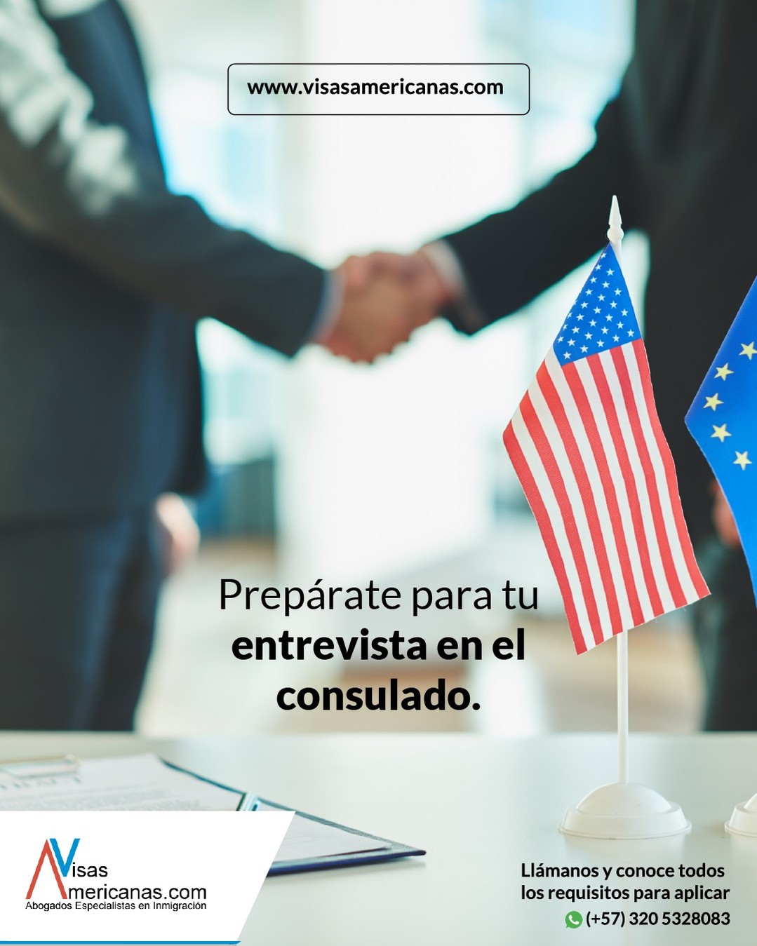 La entrevista es el momento decisivo de tu proceso migratorio. No se trata solo de los documentos, sino de cómo comunicas tus intenciones de manera clara, honesta y segura ante el oficial consular.

En VisasAmericanas.com, te preparamos con consejos prácticos y simulaciones reales:

✅ Claridad en el propósito: Define tu motivo de viaje con precisión.

✅ Documentación en orden: La organización refleja seriedad.

✅ Seguridad al responder: Evita contradicciones y nerviosismo.

Tu éxito es el resultado de nuestra preparación. 🤝 

🚀 ¿Tienes una cita pronto? Solicita una sesión de preparación intensiva y ve con la seguridad de un experto. 

Escríbenos a visas@visasamericanas.com o, si prefieres, contáctanos a través de nuestro WhatsApp (+57) 320 5328083.

#EntrevistaConsular #ConsejosMigratorios #VisaUSA #ÉxitoMigratorio #VisasAmericanas